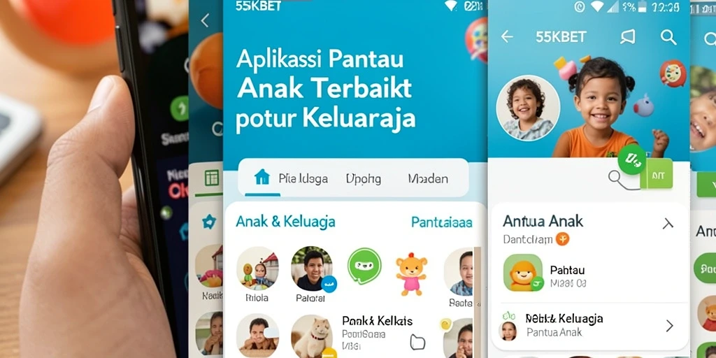 Antarmuka aplikasi 55KBET yang mudah digunakan untuk memantau anak.