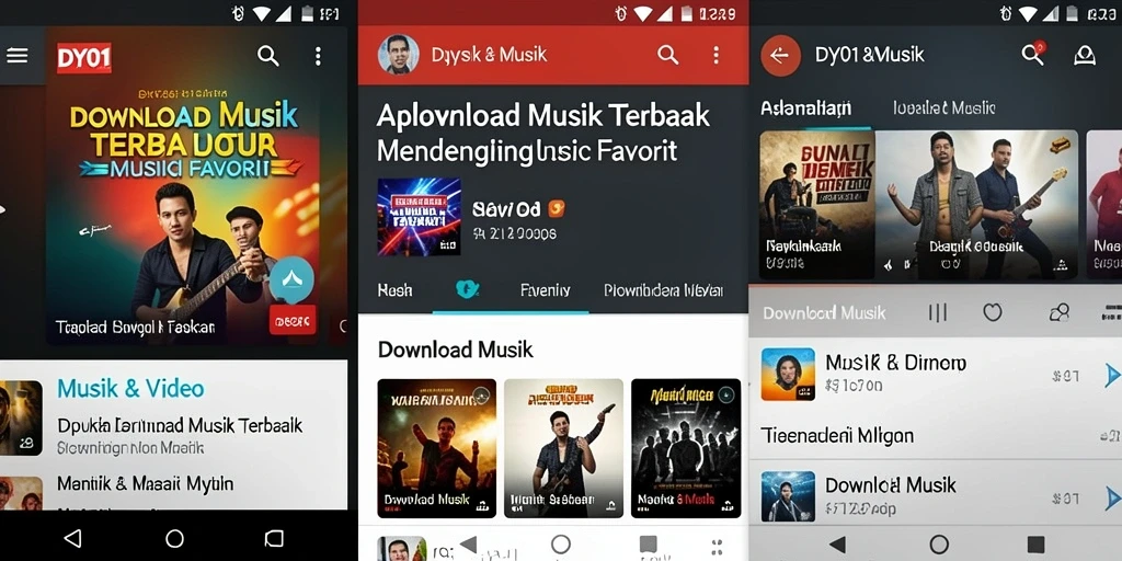 Antarmuka aplikasi DY01 yang menarik dan mudah digunakan untuk Download Musik.
