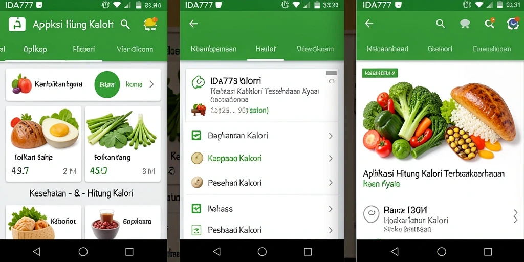 Tampilan antarmuka IDA777 yang menarik dan fungsional untuk Hitung Kalori.