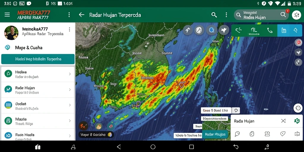 Tampilan utama aplikasi Radar Hujan MERDEKA777 yang informatif dan menarik.