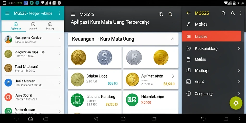 Tampilan antarmuka aplikasi MG525 yang informatif dan user-friendly.