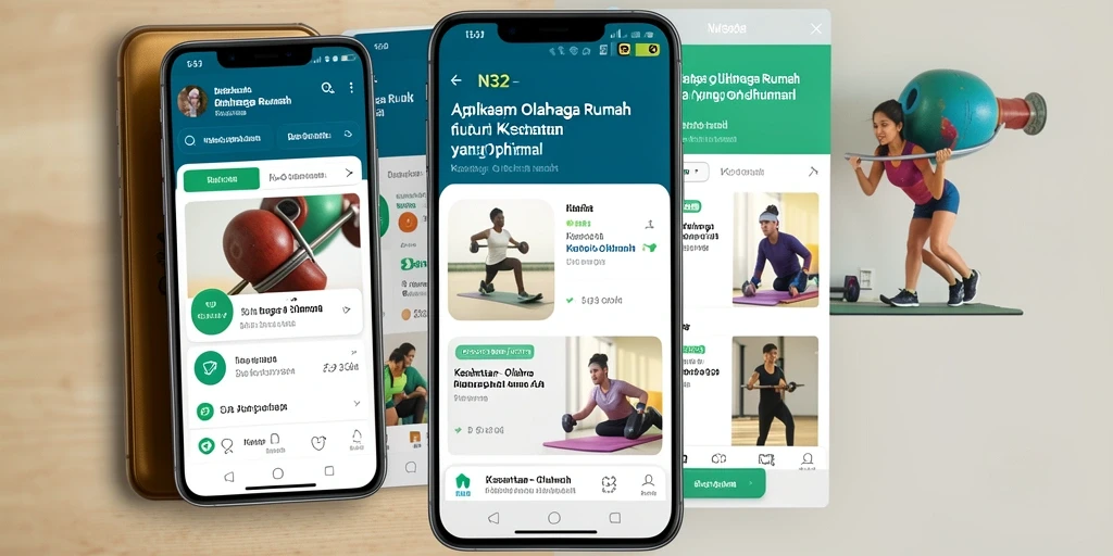 Antarmuka pengguna N32 dengan berbagai opsi latihan olahraga rumah.