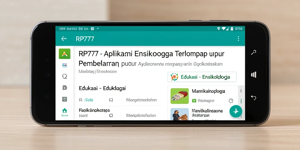 Tampilan aplikasi RP777 dengan antarmuka ensiklopedia yang menarik dan informatif.