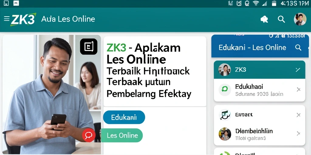 Antarmuka ZK3 yang intuitif dan mendukung fungsi Les Online.